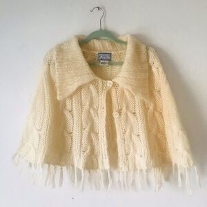April Cornell Cream Knit Poncho